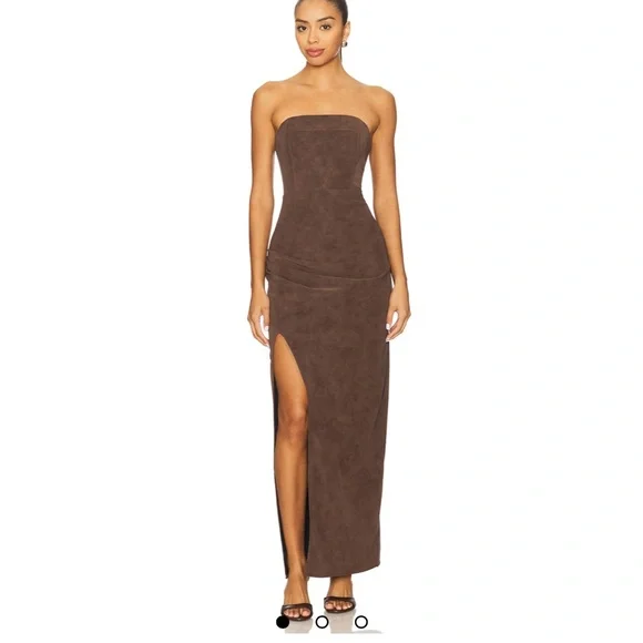 Line & Dot | Dresses | Line Dot Alfie Maxi Dress In Chocolate | Poshmark
